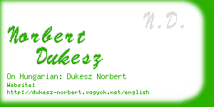 norbert dukesz business card